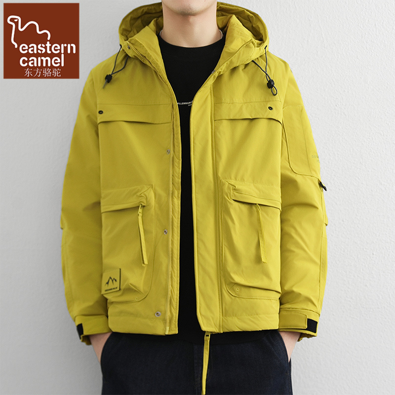 东方骆驼棉衣男士冬季户外软壳工装冲锋衣加厚保暖美式登山服外套