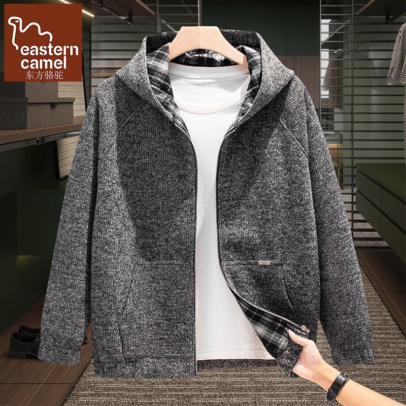 加厚连帽毛衣外套男装韩版修身开衫男青年秋冬季针织卫衣潮流花线