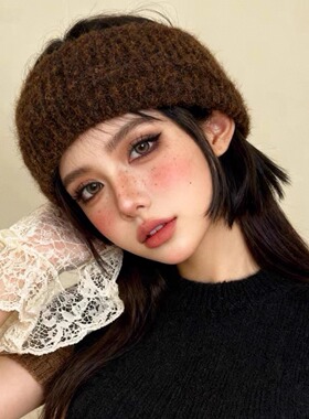 韩系针织毛线发带女加厚保暖头套