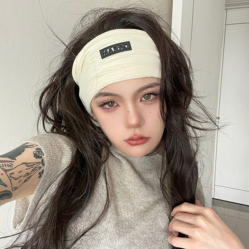外出百搭字母头巾休闲宽松发带女
