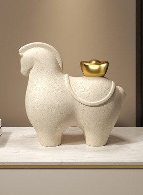 马上有钱摆件新中式客厅博古架酒柜装饰品办公室摆设开业乔迁礼物