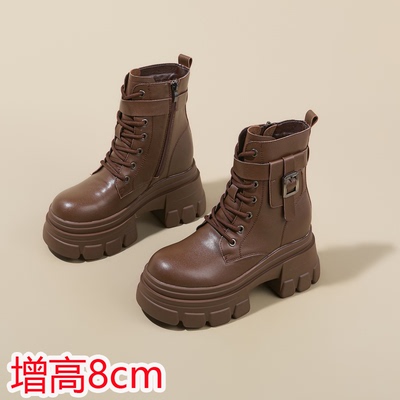棕色马丁靴女款超轻不累脚秋冬款
