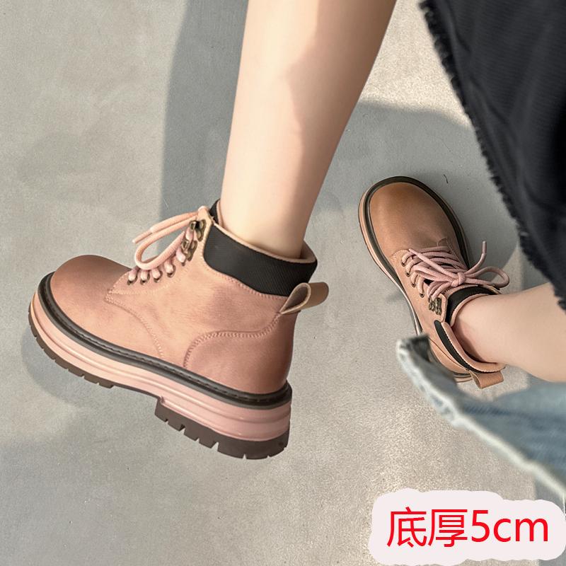 显瘦马丁靴女小个子超火秋季单靴