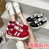 内增高阿甘鞋 313233冬 女鞋 8cm小个子休闲运动厚底老爹鞋 加绒小码