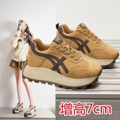 厚底内增高小个子阿甘鞋女7厘米