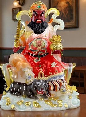 新款武财神赵公明骑虎神像供奉招财家用供奉摆件赵元帅佛像