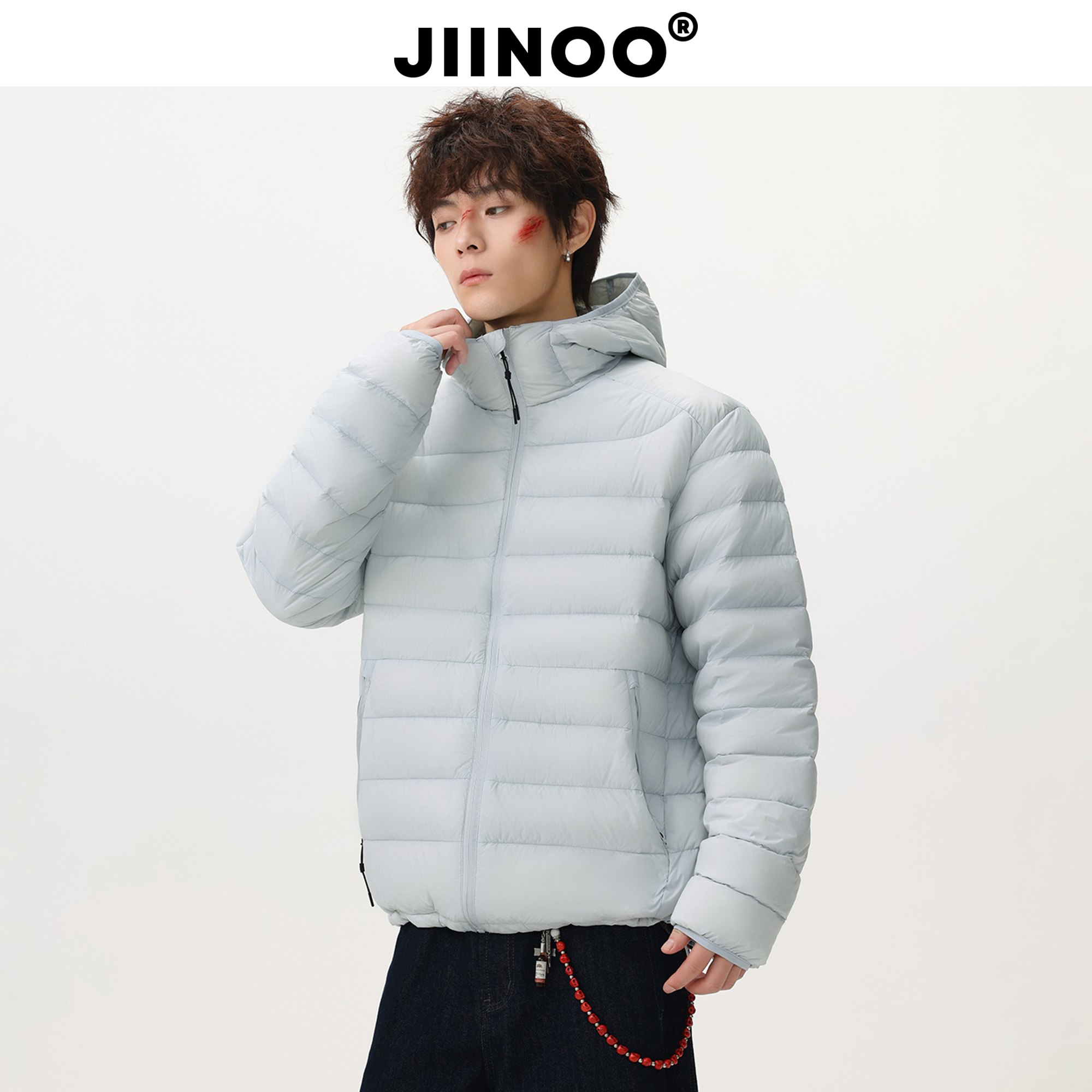 JIINOO美式白鸭绒轻薄羽绒服