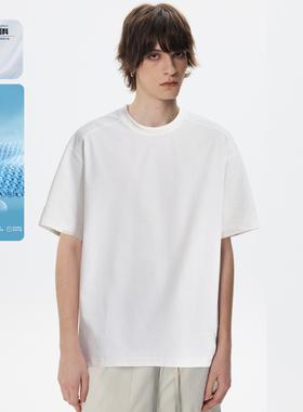 JIINOO夏季轻量化防晒速干短袖T恤男女宽松cleanfit美式复古短袖