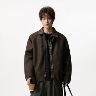 JIINOO老钱风加厚假两件拼接棉服男冬重磅宽松高级感加厚夹克外套