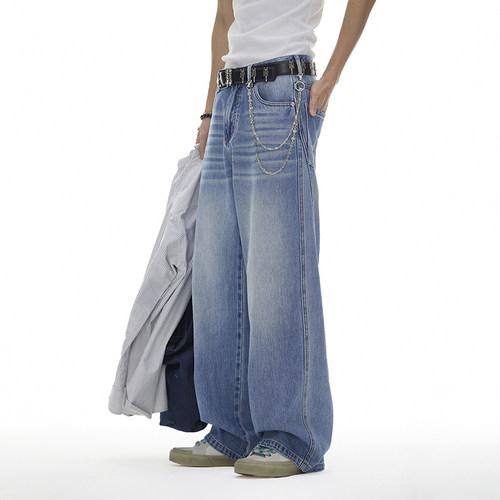 JIINOO冰蓝色天丝cleanfit牛仔裤