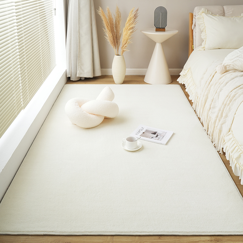 短毛地毯可睡可坐纯色地垫可机洗