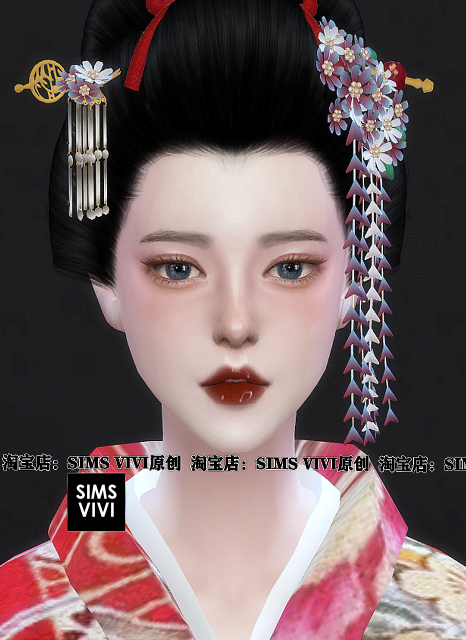 模拟人生4人物mod丨女丨98号丨送8套服装发型皮肤化妆 Sims4补丁