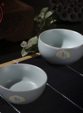 正品东道汝窑喜乐坐禅杯绝版早期茶杯天青粉靑蝉翼纹开片精品包邮