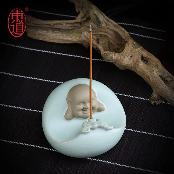 东道汝窑功夫茶具 景德镇开片陶瓷创意饰品摆件礼盒装 引福香道