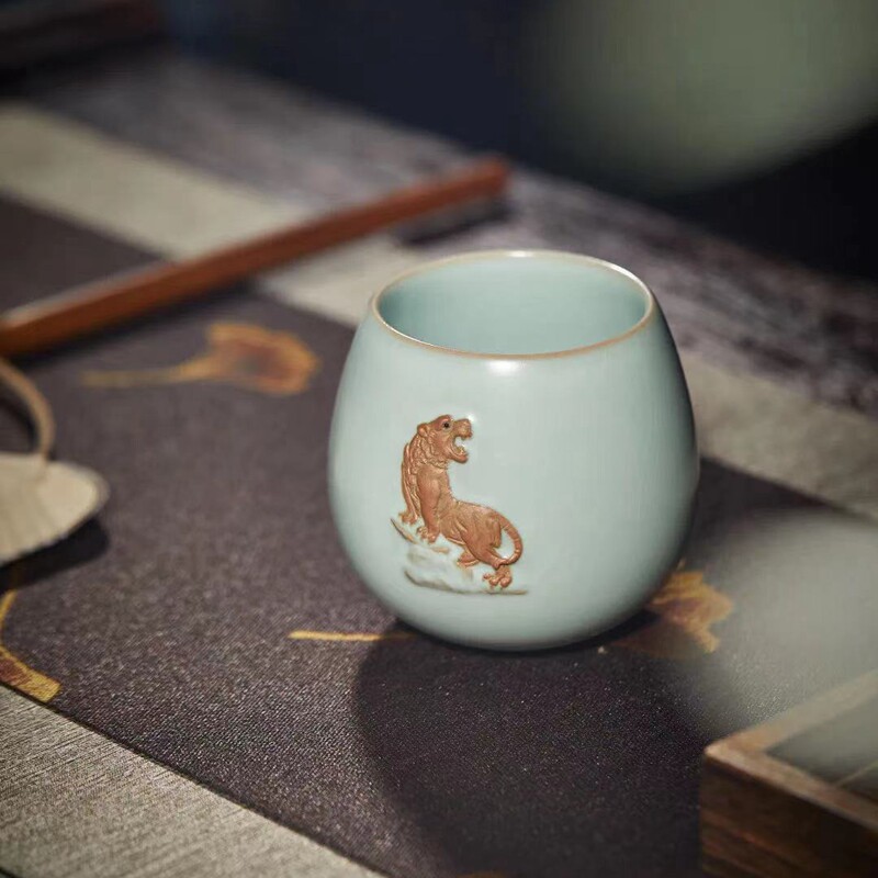 茶杯现货东道汝窑虎年限量款
