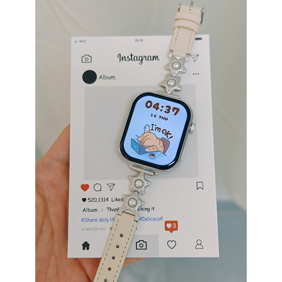 适用vivo watch gt2表带太阳星拼皮质iQOO小米9pro细款手环10女款