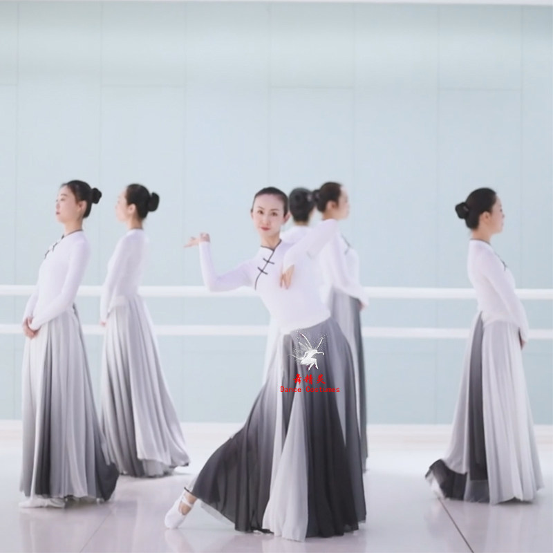 水墨仙女身韵裙子飘逸大摆古典舞