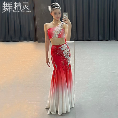 傣族舞蹈服练习大摆鱼尾裙艺考服