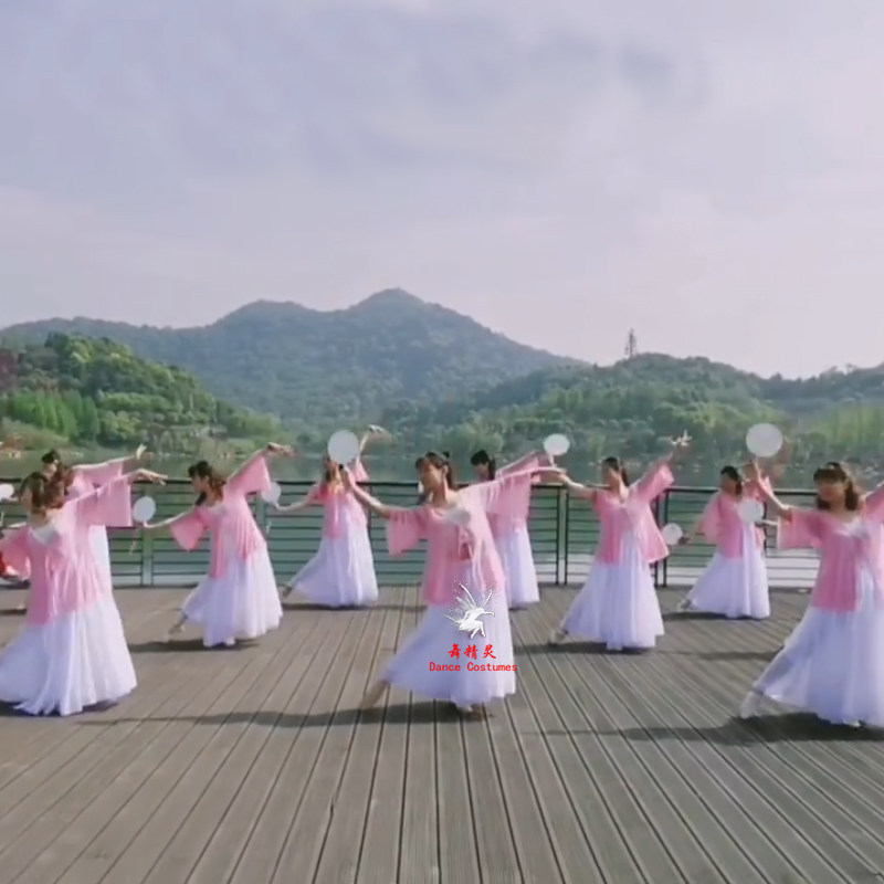 周雨奇舞蹈服身韵练功服纱衣修身喇叭袖飘逸知否舞蹈演出服仙女,女装/女士精品,民族服装/舞台装,淘宝优惠券,粉丝福利购,淘宝优惠卷