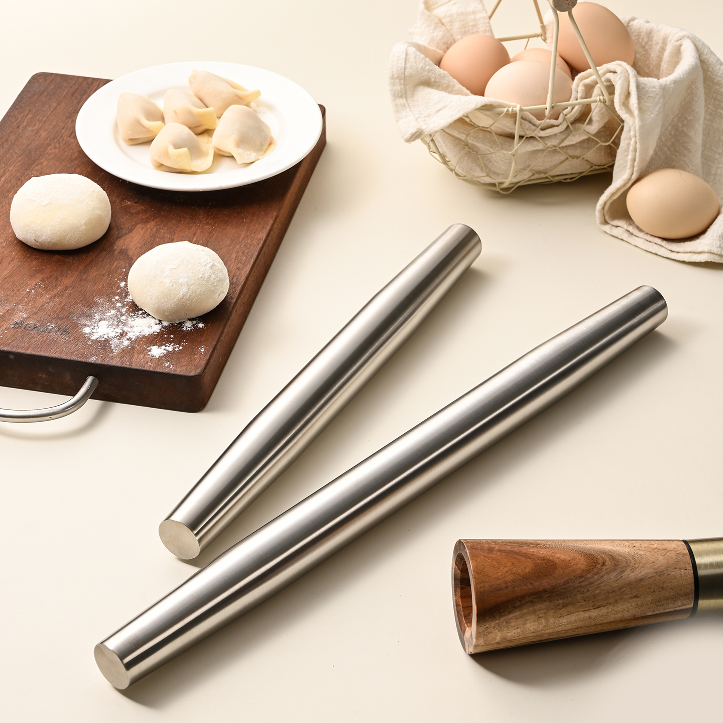 升级316钢擀面杖加长加粗