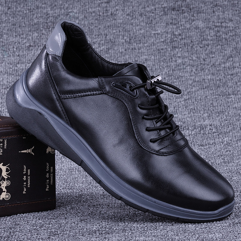 外贸牛皮运动皮鞋男真皮夏季透气薄款打孔男鞋软底镂空男士休闲鞋