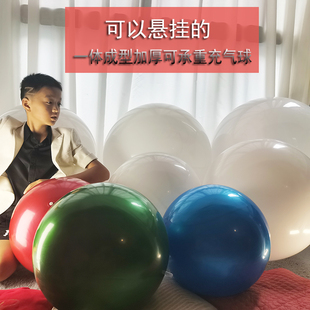 充气白球空心球红色塑料塑胶球光滑面装饰球亮面一体无缝圣诞大球