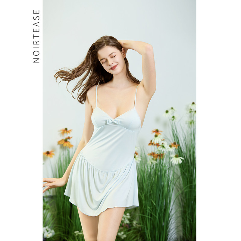NoirTease新款性感睡裙莫代尔柔软透气防凸胸垫吊带睡衣女士