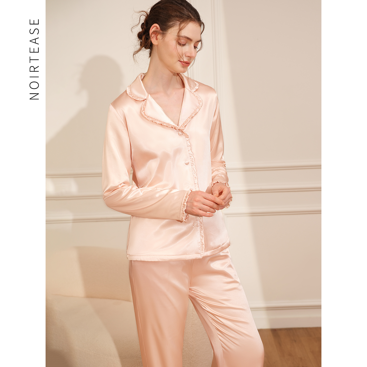 加厚加绒保暖睡衣女秋冬季轻奢