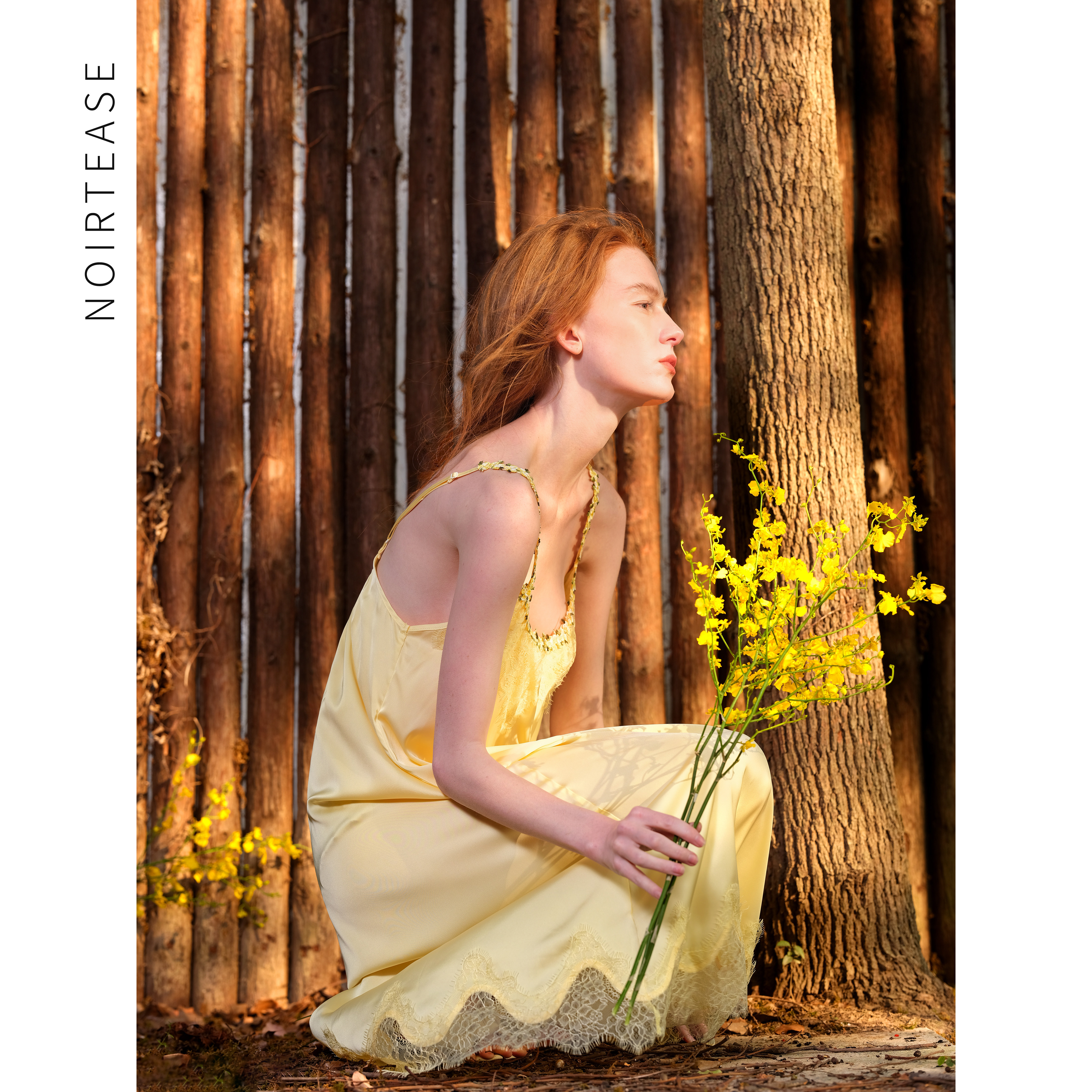 NoirTease春夏缎面薄款蕾丝长款吊带裙打底度假裙睡衣睡裙女