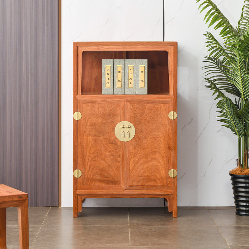 红木家具缅甸花梨木餐边柜储物柜客厅实木新中式万历柜间厅柜鞋柜