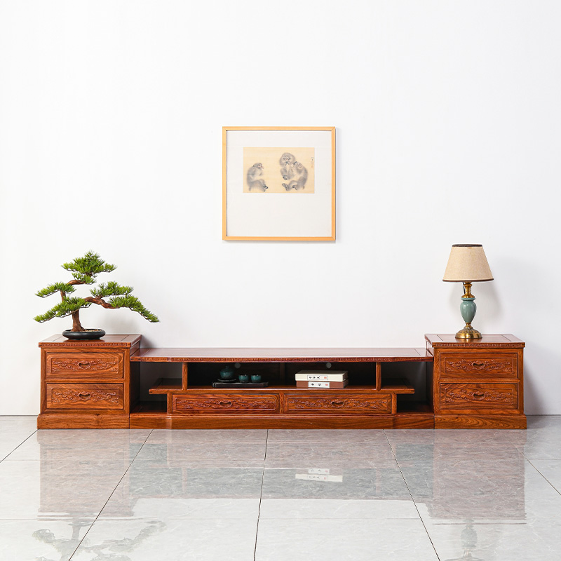 仙龙山榫卯结构刺猬紫檀电视柜