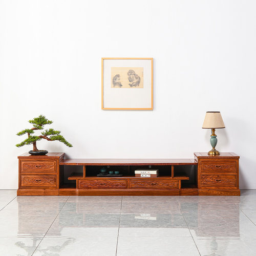 仙龙山榫卯结构刺猬紫檀电视柜