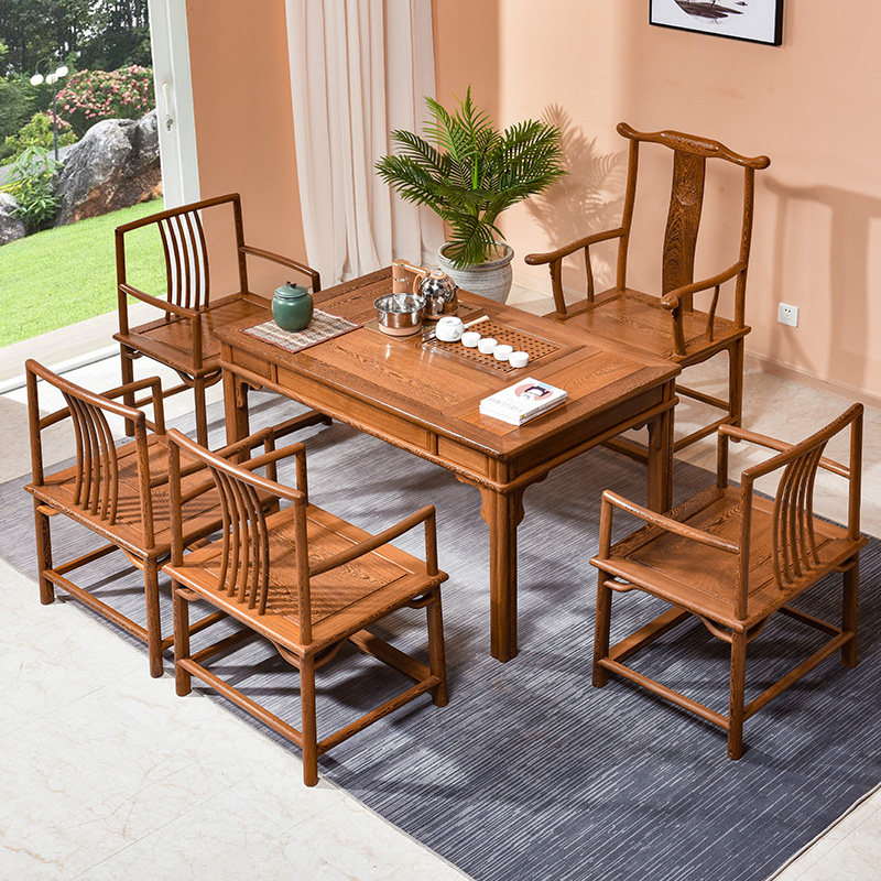 仙龙山鸡翅木带电磁炉茶桌