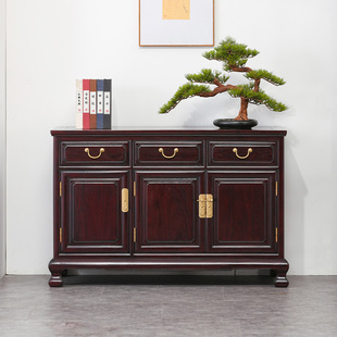 明式 文件柜面条柜餐边柜 家具赞比亚血檀备餐桌实木收纳储物柜中式