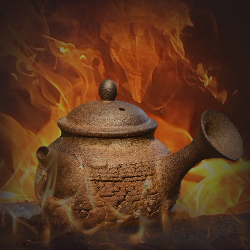 全手工复古粗陶柴烧围炉煮茶茶壶