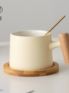 泥印高颜值粗陶咖啡杯子陶瓷套装设计感小众高级礼盒装办公室定制