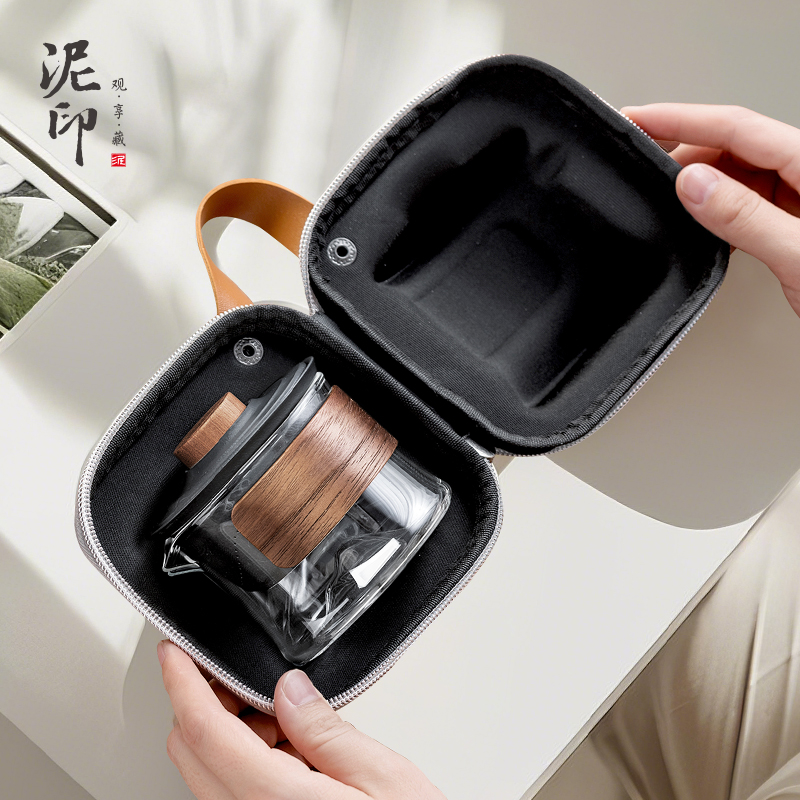 户外念山玻璃旅行茶具