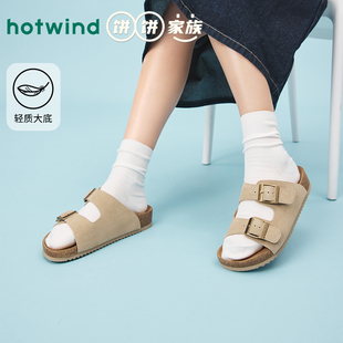 热风饼饼勃肯拖鞋女款2025年夏季新款外穿凉拖百搭一字拖休闲凉鞋