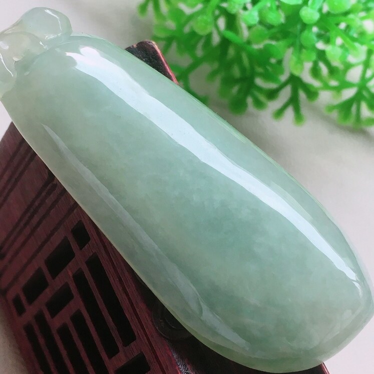 水头十足 手工精雕老坑种A货翡翠 复古挂件带证书