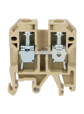 SAK 10EN接线端子排导轨式螺丝型铜件 10mm JXB-10/35黄灰色端子