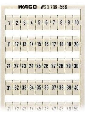 万可WAGO 209-566 WSB标记卡 1-50 (2x) 水平标记; 卡装式; 白色