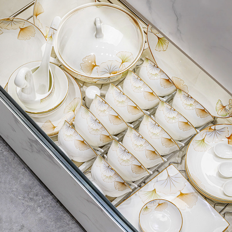 碗家用2026碗碟套装家用高颜值景德镇陶瓷餐具套装碗盘乔迁送礼