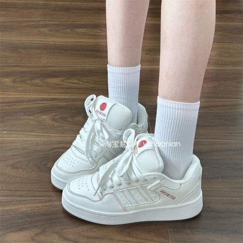 易少年彩虹色设计感面包鞋女