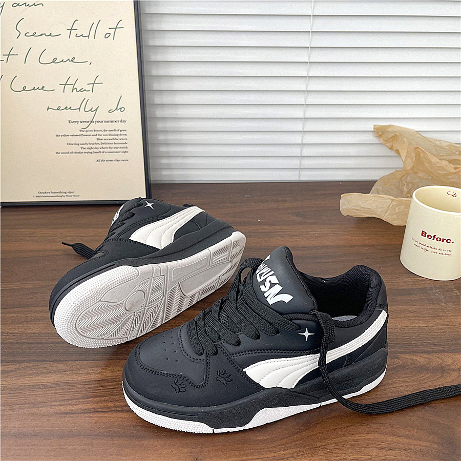 鞋子男情侣黑色原创厚底面包鞋女百搭运动休闲板鞋小白鞋2025新款,流行男鞋,休闲板鞋,淘宝优惠券,粉丝福利购,淘宝优惠卷