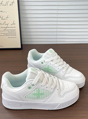 绿色原创设计板鞋女ins潮2026春季新款百搭学生运动休闲小白鞋子