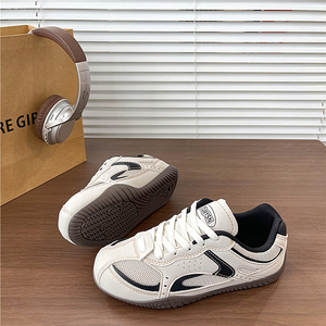 港风情侣复古赛车鞋男网面软底高运动休闲鞋2026春季学生德训鞋女