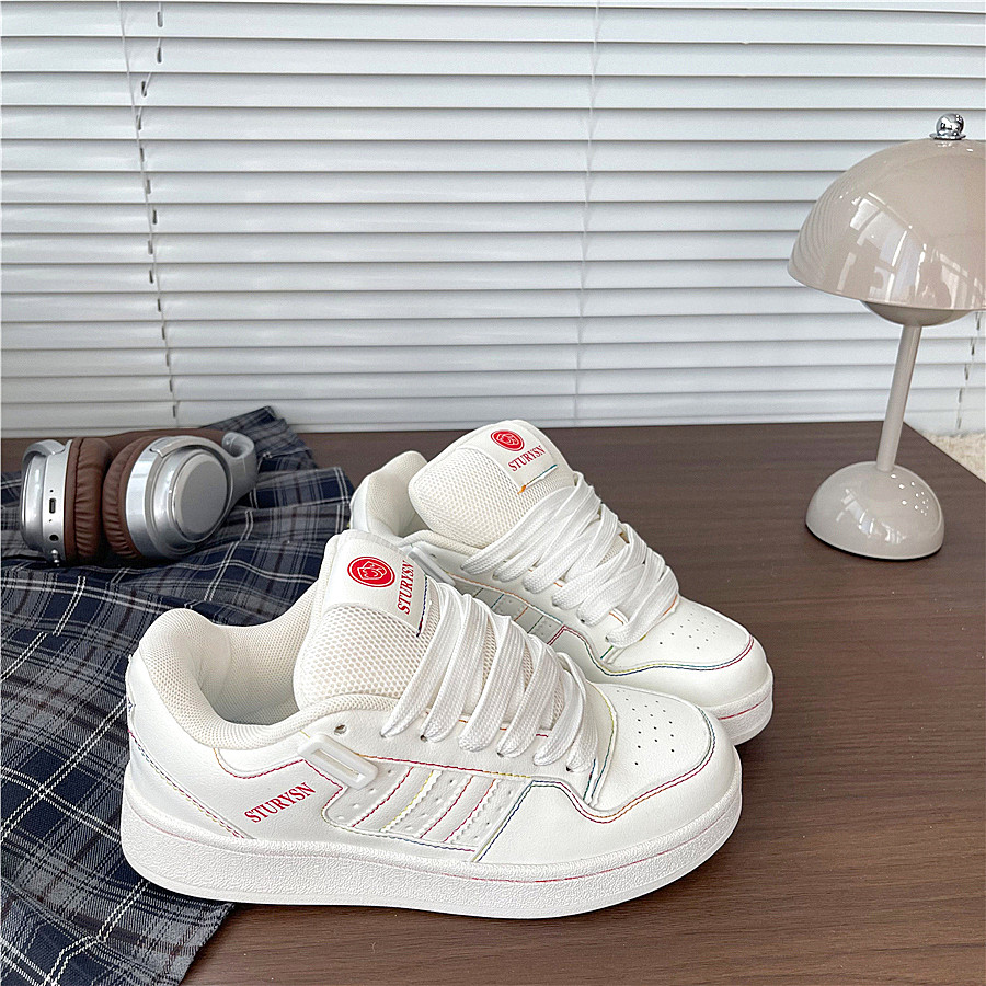 2026春季新款彩虹面包鞋情侣小白鞋ins潮运动休闲百搭学生板鞋女,女鞋,休闲板鞋,淘宝优惠券,粉丝福利购,淘宝优惠卷