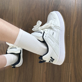 新款 易少年白深蓝美式 学生运动鞋 男2025冬季 复古板鞋 女厚底面包鞋