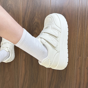 易少年 厚底增高魔术贴板鞋女ins2026早春新款百搭运动休闲小白鞋