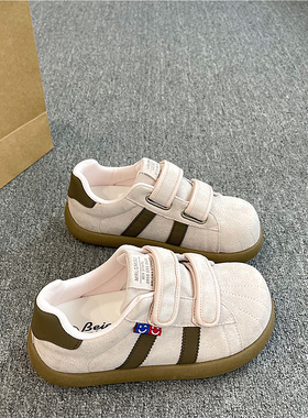 魔术贴厚底勃肯鞋女款ins2025冬季新款复古百搭运动休闲德训板鞋